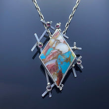 Load image into Gallery viewer, Kingman Turquoise and Spiny oyster Pendant
