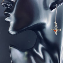 Load image into Gallery viewer, Carnelian Cross Sterling Earrings