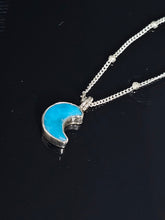 Load image into Gallery viewer, Turquoise moon sterling Pendant