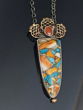 Load image into Gallery viewer, Turquoise &amp; Spiny Oyster composite pendant