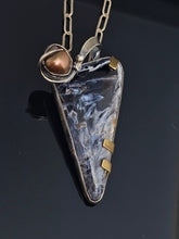 Load image into Gallery viewer, Pietersite and Pearl pendant