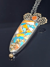 Load image into Gallery viewer, Turquoise &amp; Spiny Oyster composite pendant