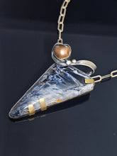 Load image into Gallery viewer, Pietersite and Pearl pendant
