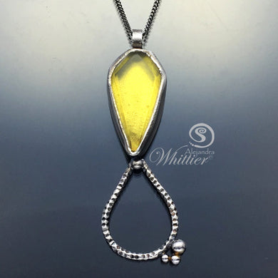 Amber Diamond Drop Pendant